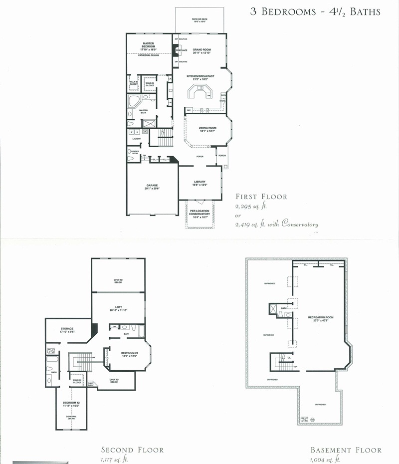 Cristata model floor plan for Rosevalle Townhouses in Chatham Nj