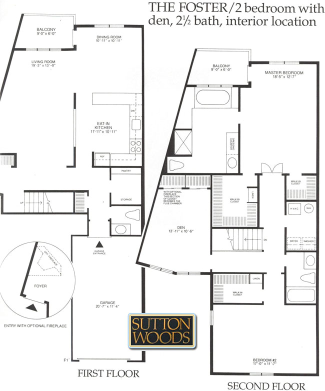 Foster floor plan, Sutton Woods Condos for Sale in Chatham NJ