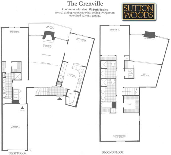 Grenville floor plan, Sutton Woods Condos for Sale, Chatham NJ