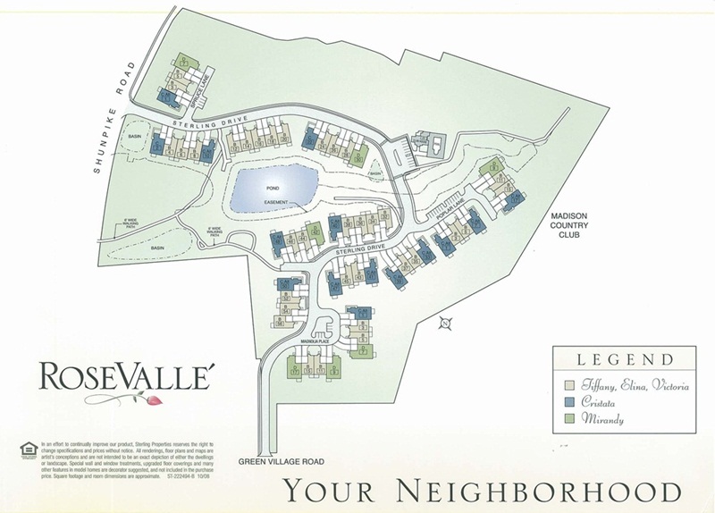 Map of Rosevalle Townhouses for Sale in Chatham Nj