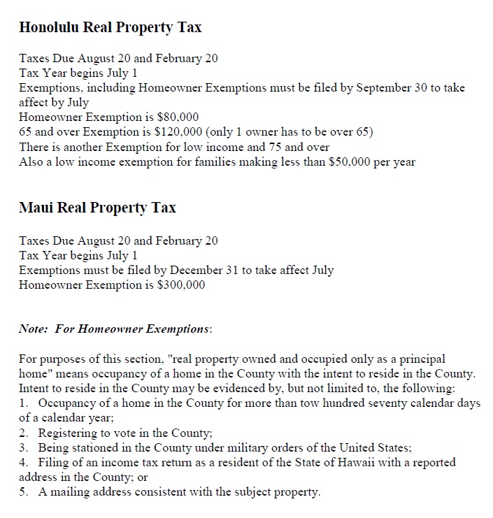 Hawaii Property Tax