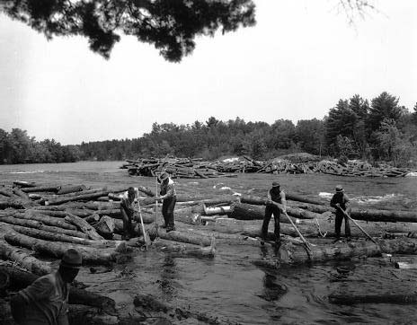 Log Drive in Limington 1937.
