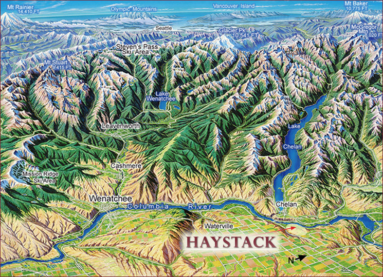 Washington State view of Haystack at Lake Chelan