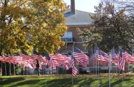 huntington town hall flags
