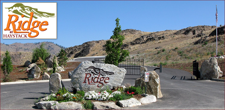 The entrance to Ridge at Haystack - Gated premier properties overlooking Lake Chelan and the Columbia River
